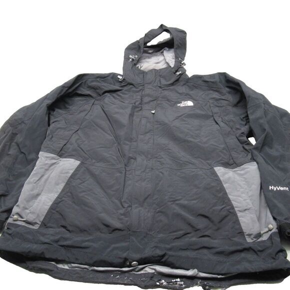 The North Face Jacket Men XXL Black Hyvent Full Zip 3 In 1 Shell Triclimate READ - Picture 1 of 16